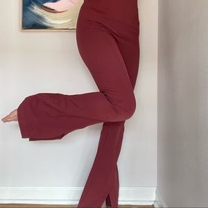 Free People, XS Flare Slit Pant, Maroon